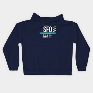 San Francisco (SFO) Airport Code Baggage Tag Kids Hoodie